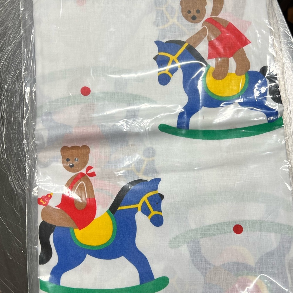 Rocking Horse Bears Baby Crib Sheet - Picture 4 of 7